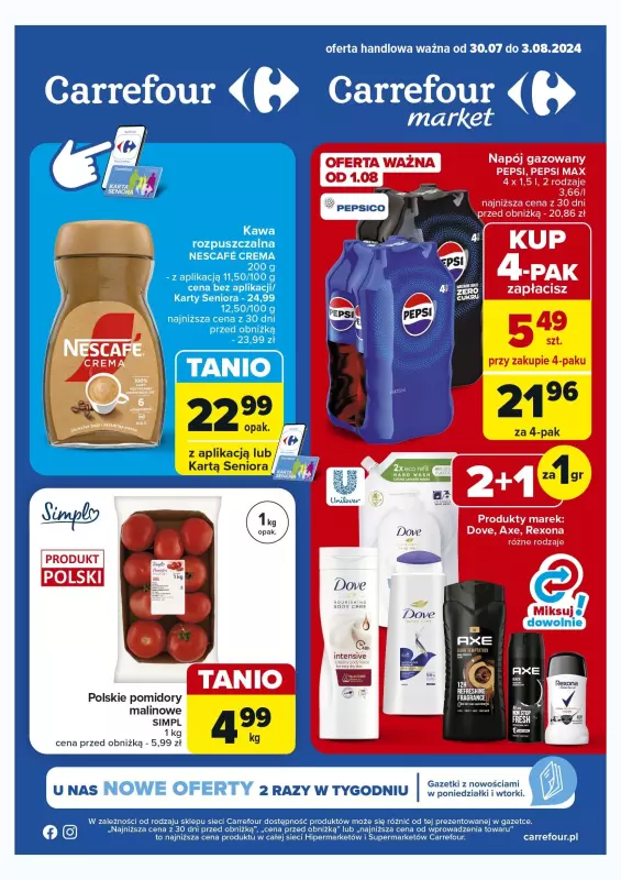 Carrefour Market - gazetka promocyjna Gazetka Market od wtorku 30.07 do soboty 03.08