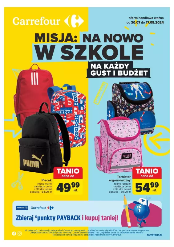 Carrefour Market - gazetka promocyjna Gazetka na nowo w szkole od wtorku 30.07 do soboty 17.08