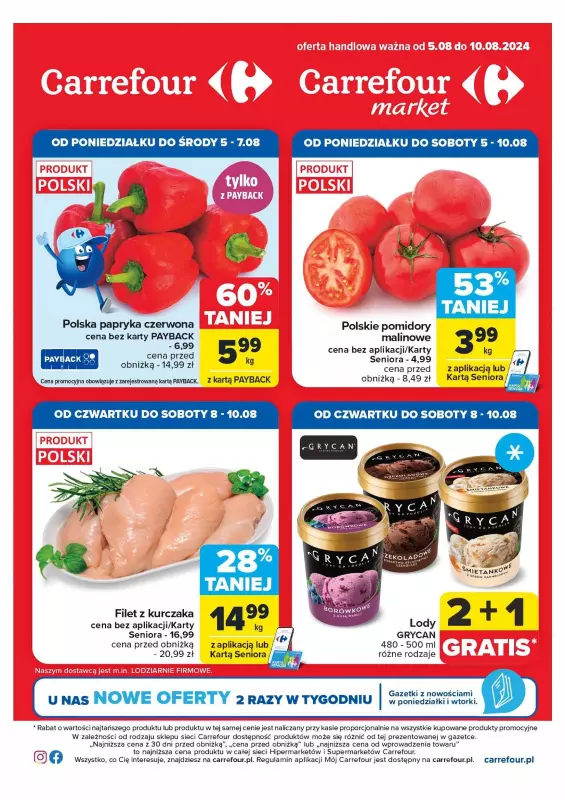 Carrefour Market - gazetka promocyjna Gazetka Superoferty tygodnia od poniedziałku 05.08 do soboty 10.08