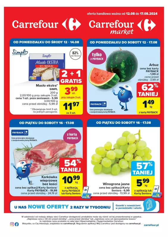 Carrefour Market - gazetka promocyjna Gazetka Superoferty tygodnia od poniedziałku 12.08 do soboty 17.08