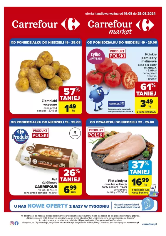 Carrefour Market - gazetka promocyjna Gazetka Superoferty tygodnia od poniedziałku 19.08 do niedzieli 25.08