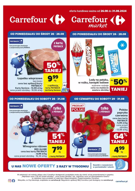 Carrefour Market - gazetka promocyjna Gazetka Superoferty tygodnia od poniedziałku 26.08 do soboty 31.08