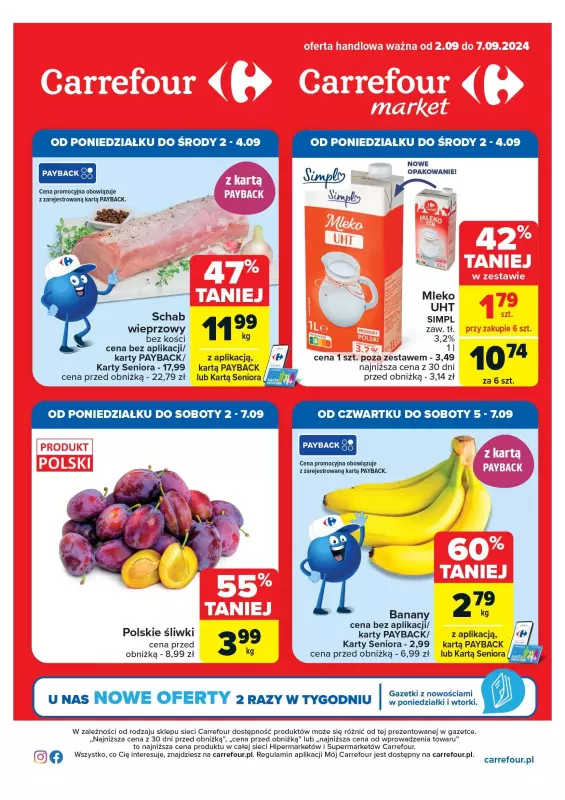 Carrefour Market - gazetka promocyjna Gazetka Superoferty tygodnia od poniedziałku 02.09 do soboty 07.09