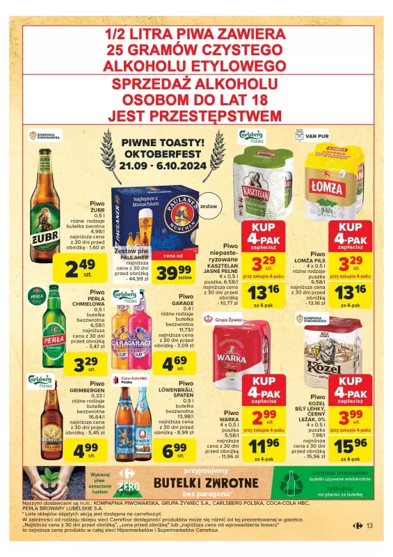 Carrefour Market - gazetka promocyjna Carrefour Market od wtorku 17.09 do soboty 21.09 - strona 13