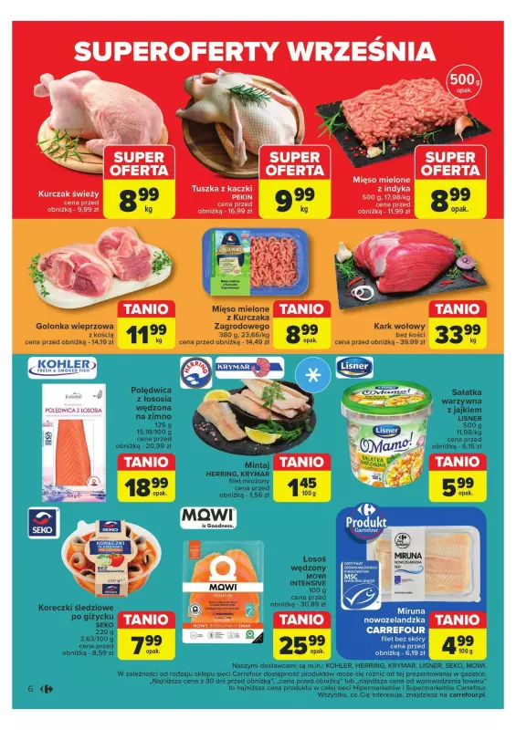 Carrefour Market - gazetka promocyjna Gazetka Superoferty tygodnia od poniedziałku 16.09 do soboty 21.09 - strona 6