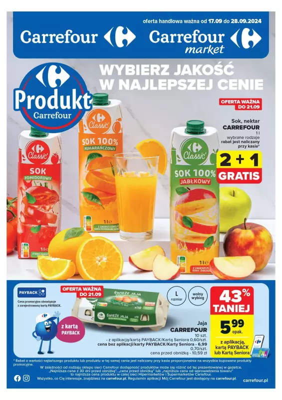 Carrefour Market - gazetka promocyjna Gazetka Produkt Carrefour od wtorku 17.09 do soboty 28.09