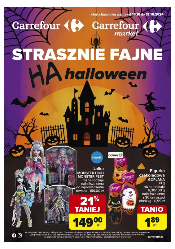 Carrefour Market - gazetka promocyjna Strasznie fajne Halloween od wtorku 15.10 do czwartku 31.10