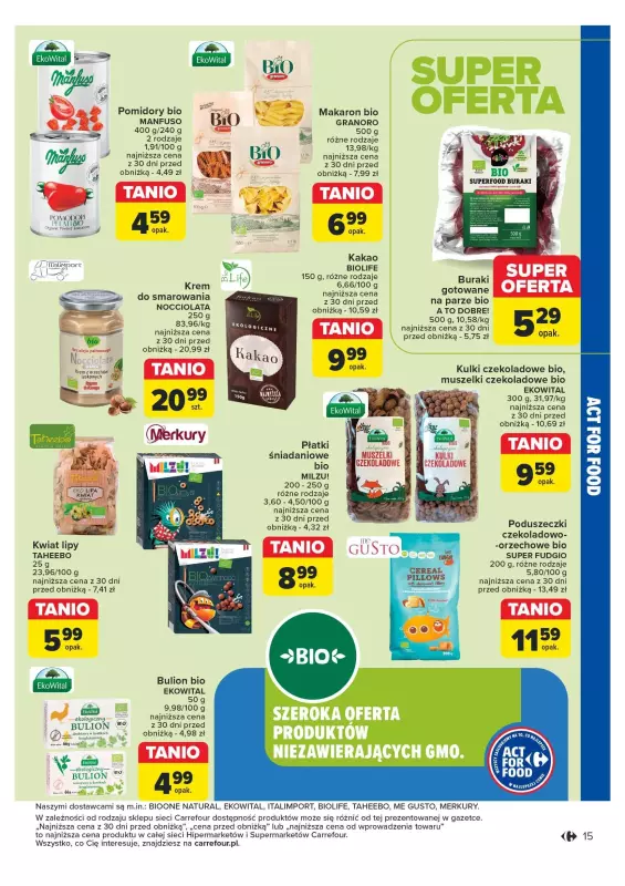 Carrefour Market - gazetka promocyjna Rozsmakuj się z ACT FOR FOOD od wtorku 22.10 do soboty 02.11 - strona 15