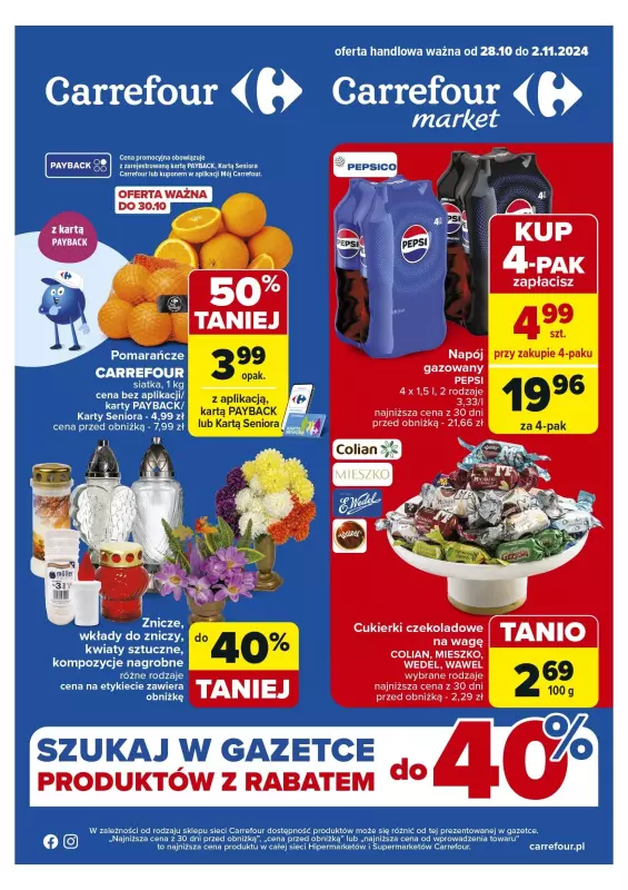 Carrefour Market - gazetka promocyjna Carrefour Market od poniedziałku 28.10 do soboty 02.11