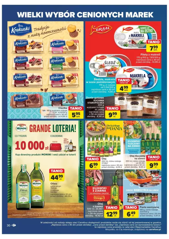 Carrefour Market - gazetka promocyjna Gazetka cenione marki od wtorku 29.10 do soboty 09.11 - strona 30