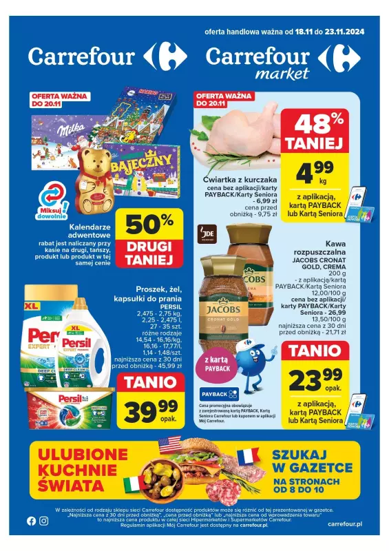 Carrefour Market - gazetka promocyjna Carrefour Market od poniedziałku 18.11 do soboty 23.11