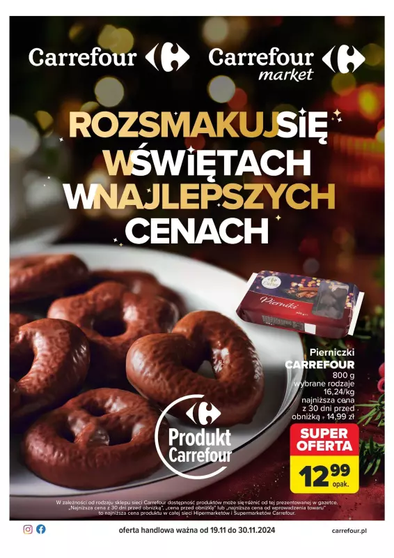 Carrefour Market - gazetka promocyjna Gazetka Rozsmakuj się w świętach od wtorku 19.11 do soboty 30.11