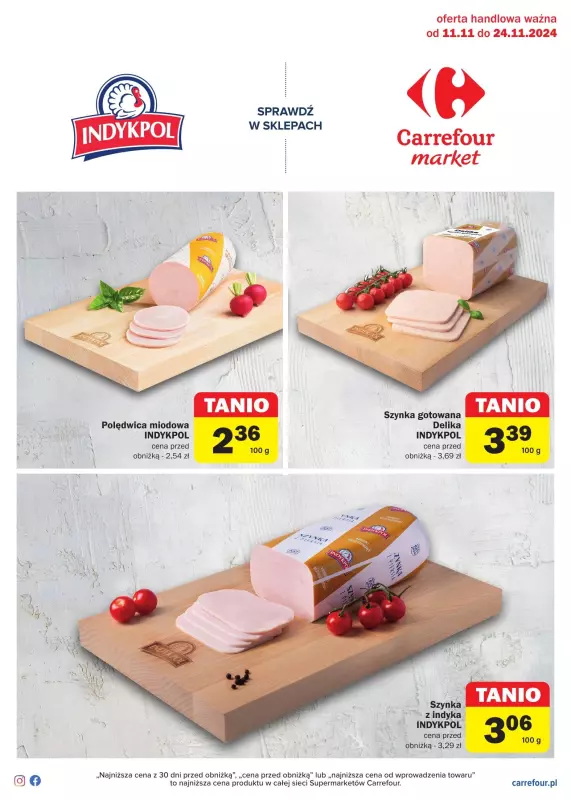 Carrefour Market - gazetka promocyjna Gazetka Smaczne wędliny od wtorku 19.11 do niedzieli 24.11