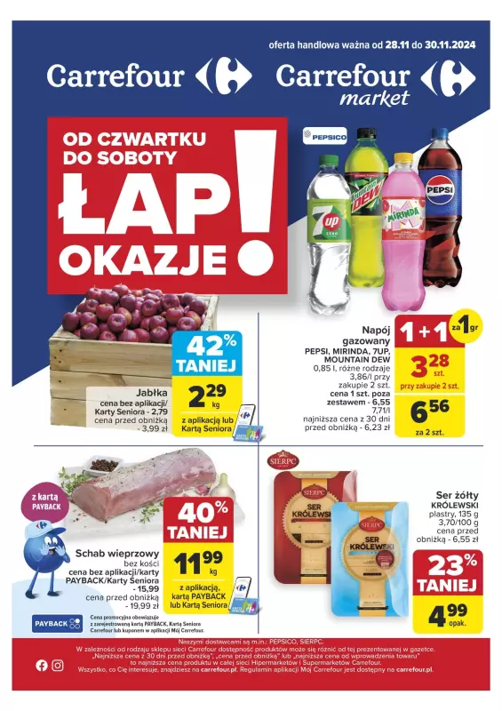 Carrefour Market - gazetka promocyjna Gazetka Łap okazje! od czwartku 28.11 do soboty 30.11