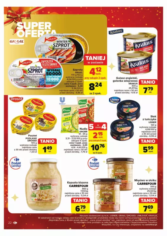 Carrefour Market - gazetka promocyjna Gazetka Rozsmakuj się w świętach w najlepszych cenach od poniedziałku 02.12 do soboty 07.12 - strona 22