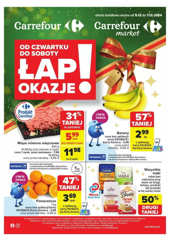 Carrefour Market - gazetka promocyjna Gazetka Łap okazje! od czwartku 05.12 do soboty 07.12