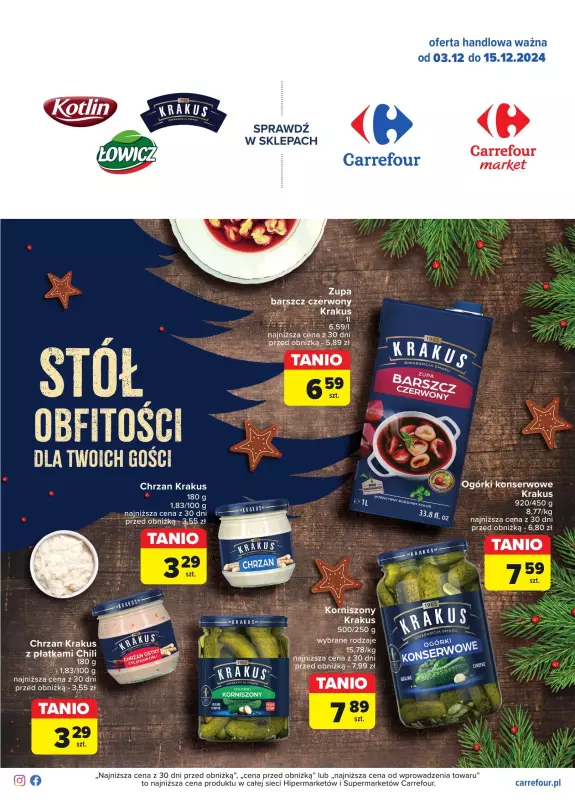 Carrefour Market - gazetka promocyjna Gazetka Stół obfitości od wtorku 03.12 do niedzieli 15.12