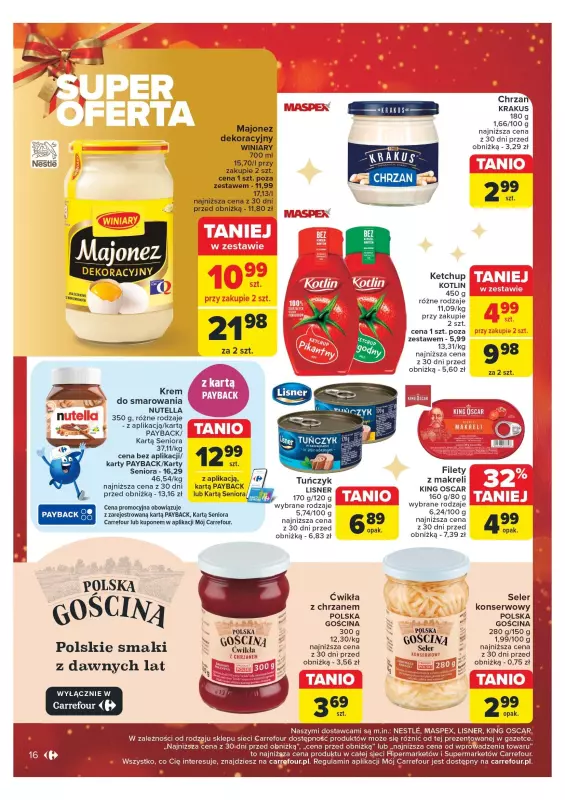 Carrefour Market - gazetka promocyjna Gazetka Carrefour Market od poniedziałku 16.12 do wtorku 24.12 - strona 16