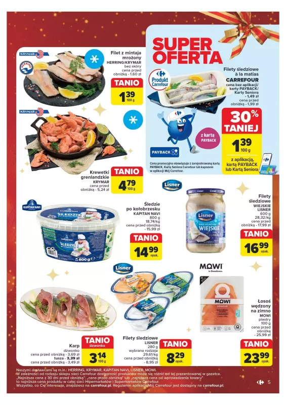 Carrefour Market - gazetka promocyjna Gazetka Carrefour Market od poniedziałku 16.12 do wtorku 24.12 - strona 5