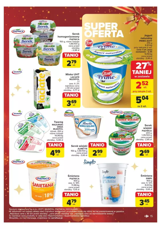 Carrefour Market - gazetka promocyjna Gazetka Carrefour Market od poniedziałku 16.12 do wtorku 24.12 - strona 15