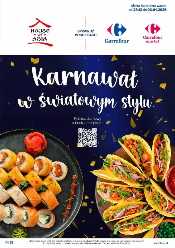 Carrefour Market - gazetka promocyjna Gazetka Karnawał w Światowym stylu od poniedziałku 23.12 do piątku 03.01