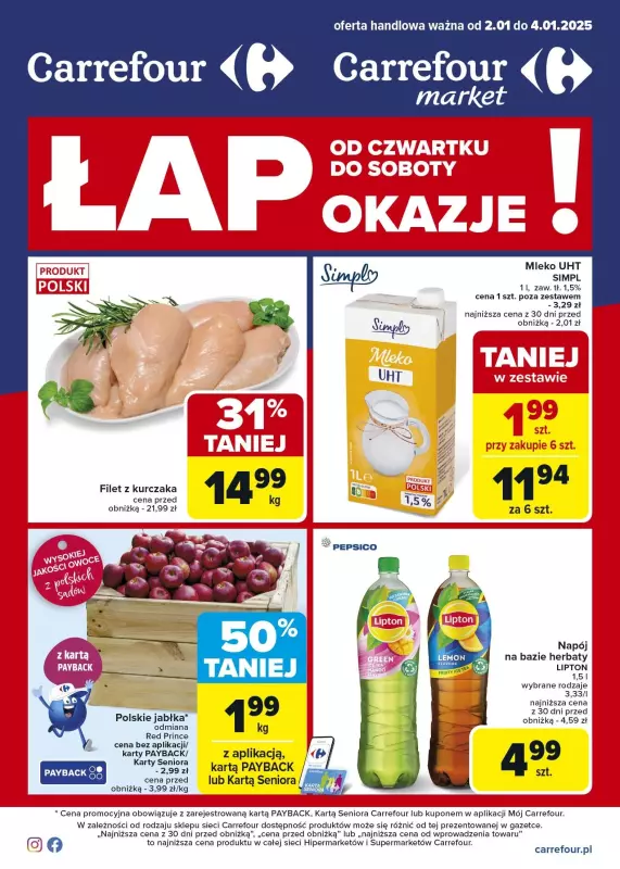 Carrefour Market - gazetka promocyjna Gazetka Łap okazje!  