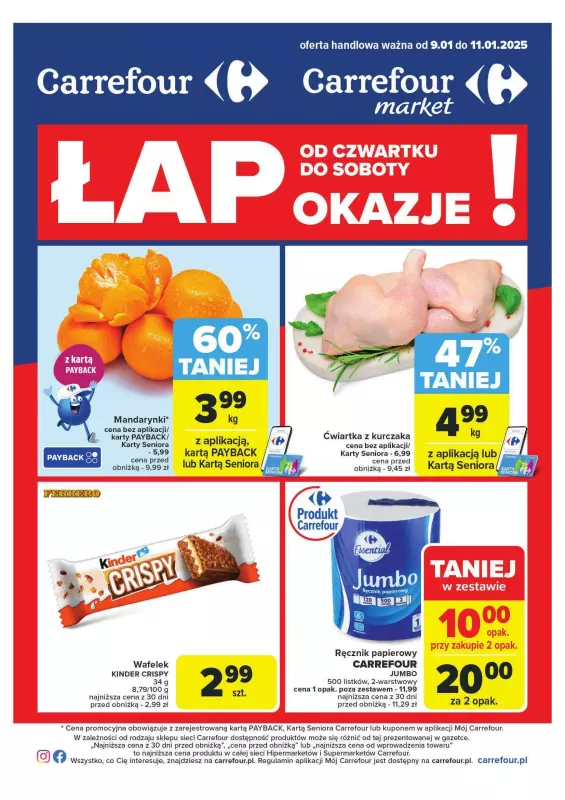 Carrefour Market - gazetka promocyjna Gazetka Łap okazje od czwartku! od czwartku 09.01 do soboty 11.01