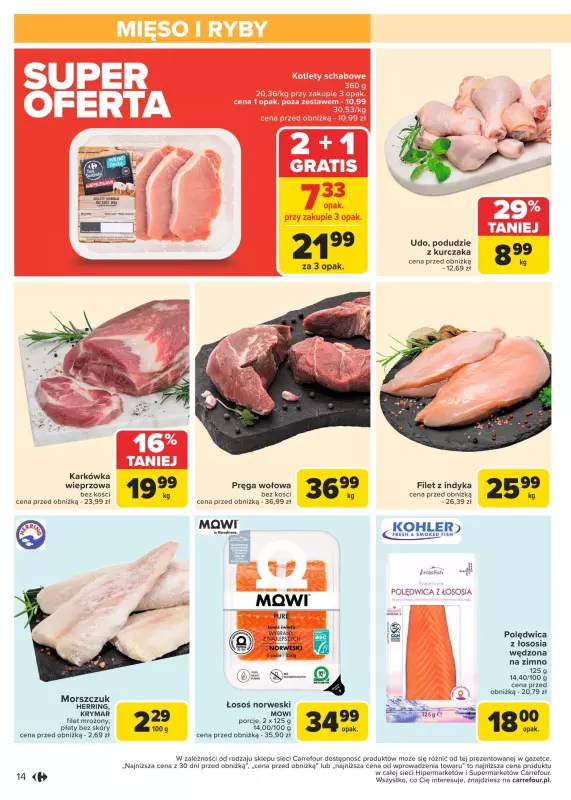 Carrefour Market - gazetka promocyjna Gazetka Carrefour Market od poniedziałku od poniedziałku 13.01 do soboty 18.01 - strona 14