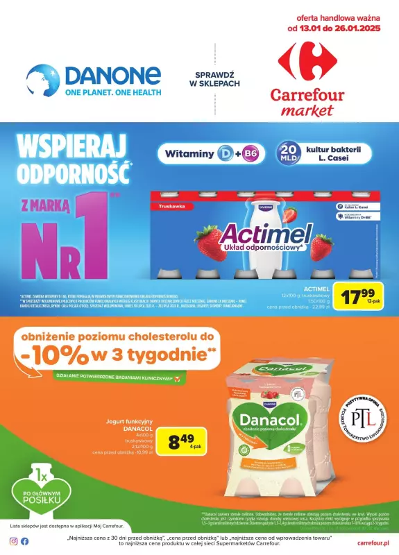 Carrefour Market - gazetka promocyjna Gazetka Wspieraj odporność od poniedziałku 13.01 do niedzieli 26.01