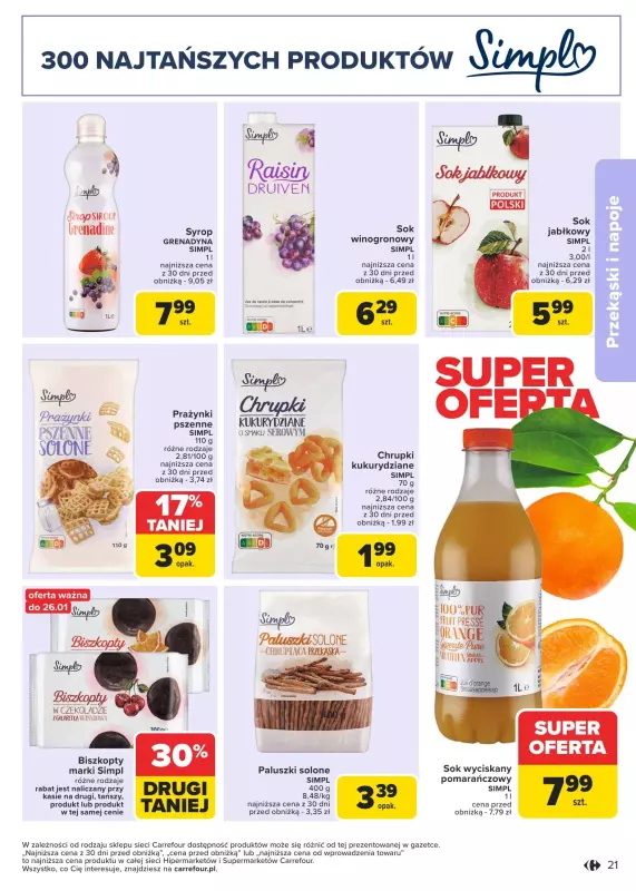 Carrefour Market - gazetka promocyjna Gazetka Marka Carrefour od poniedziałku od poniedziałku 20.01 do soboty 01.02 - strona 21