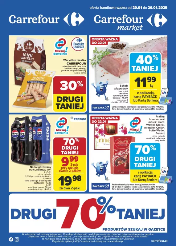 Carrefour Market - gazetka promocyjna Gazetka Carrefour Market od poniedziałku od poniedziałku 20.01 do niedzieli 26.01