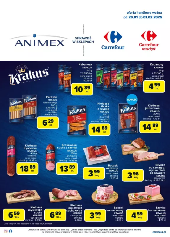 Carrefour Market - gazetka promocyjna Oferta Animex od poniedziałku 20.01 do soboty 01.02