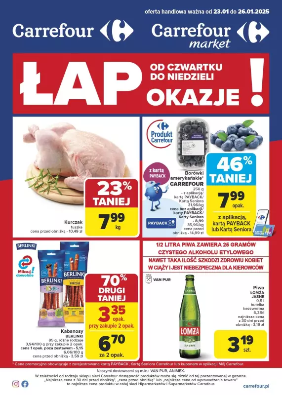 Carrefour Market - gazetka promocyjna Gazetka Łap okazje od czwartku! od czwartku 23.01 do niedzieli 26.01