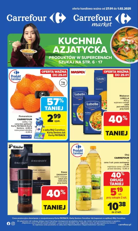 Carrefour Market - gazetka promocyjna Gazetka Carrefour Market od poniedziałku od poniedziałku 27.01 do soboty 01.02