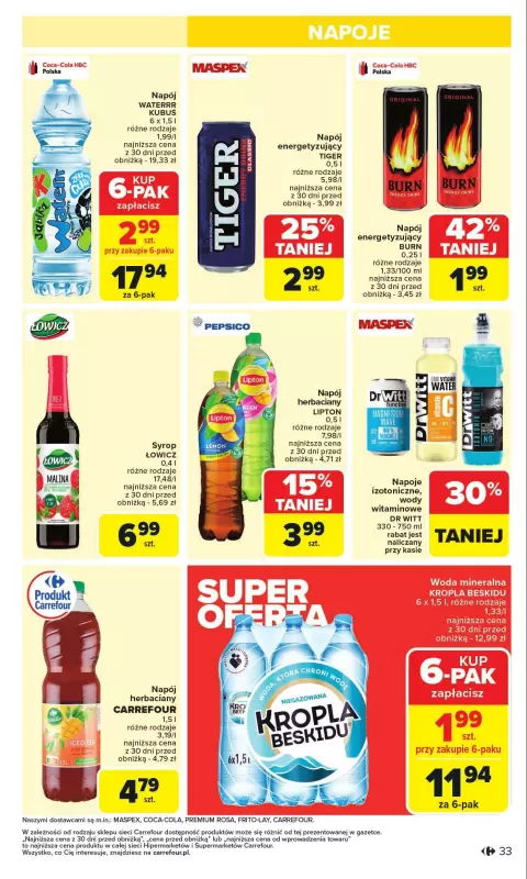 Carrefour Market - gazetka promocyjna Gazetka Carrefour Market od poniedziałku od poniedziałku 27.01 do soboty 01.02 - strona 33