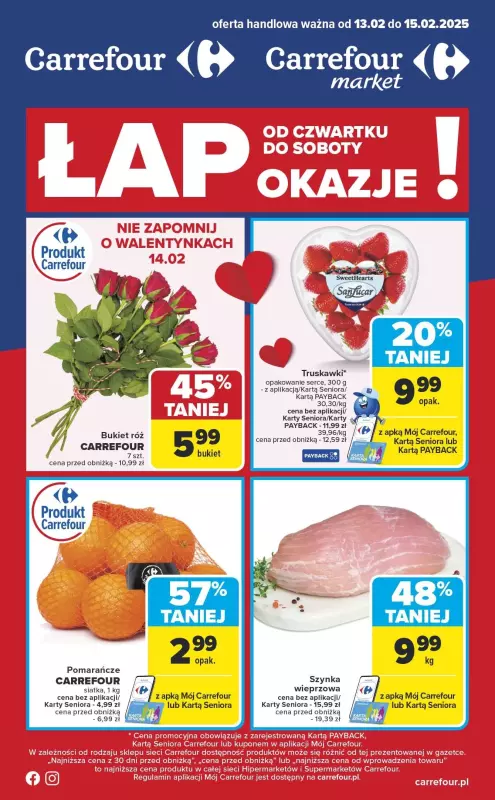 Carrefour Market - gazetka promocyjna Gazetka Łap okazje od czwartku! od czwartku 13.02 do soboty 15.02