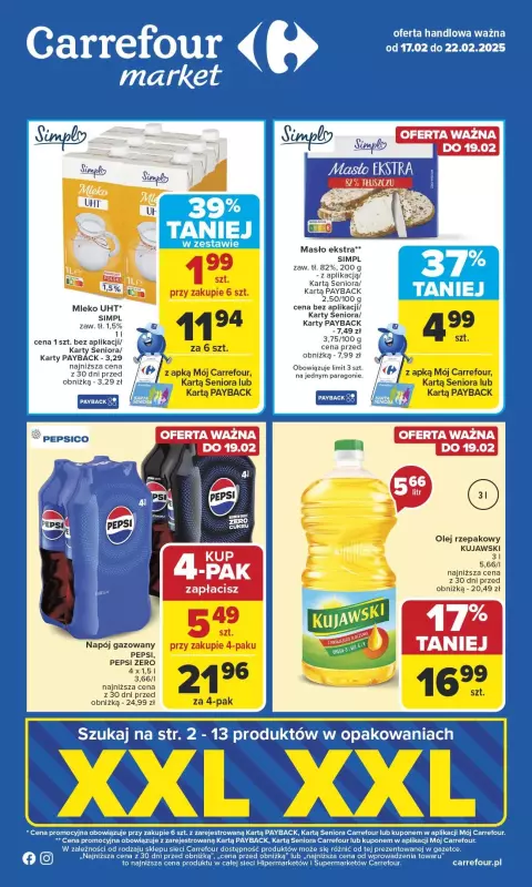 Carrefour Market - gazetka promocyjna Gazetka Carrefour Market od poniedziałku od poniedziałku 17.02 do soboty 22.02