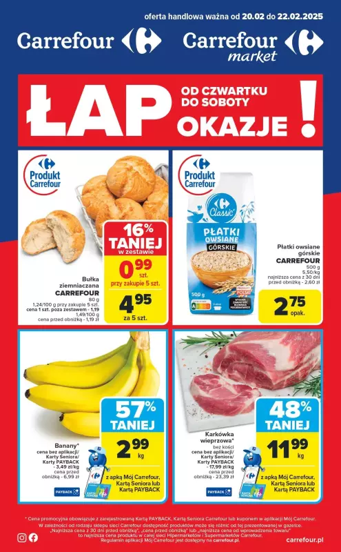 Carrefour Market - gazetka promocyjna Gazetka Łap okazje od czwartku!  do soboty 22.02