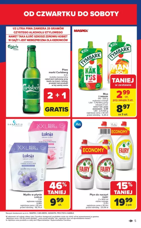 Carrefour Market - gazetka promocyjna Gazetka Łap okazje od czwartku!  do soboty 22.02 - strona 5