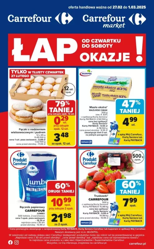 Carrefour Market - gazetka promocyjna Gazetka Łap okazje od czwartku! od czwartku 27.02 do soboty 01.03