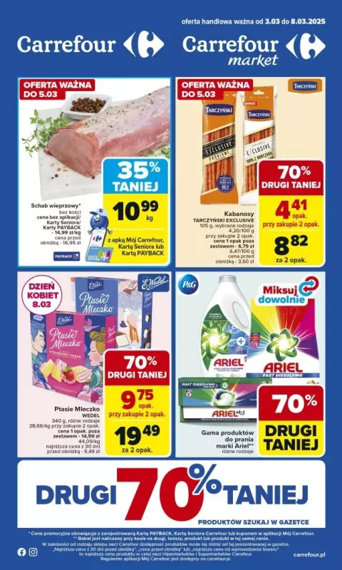 Carrefour Market - gazetka promocyjna Gazetka Carrefour Market od poniedziałku od poniedziałku 03.03 do soboty 08.03