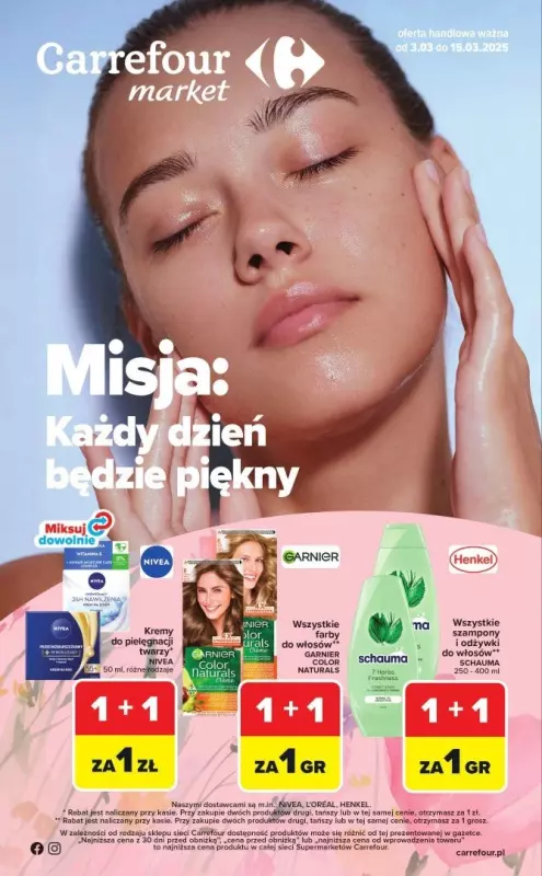 Carrefour Market - gazetka promocyjna Gazetka Każdy dzień będzie piękny od poniedziałku 03.03 do soboty 15.03