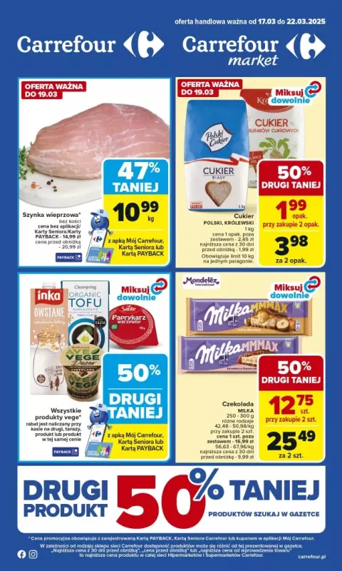 Carrefour Market - gazetka promocyjna Gazetka Carrefour Market od poniedziałku od poniedziałku 17.03 do soboty 22.03