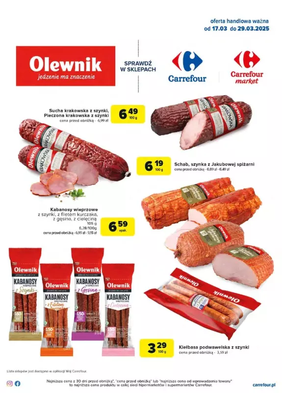 Carrefour Market - gazetka promocyjna Gazetka Jedzenie ma znaczenie od poniedziałku 17.03 do soboty 29.03