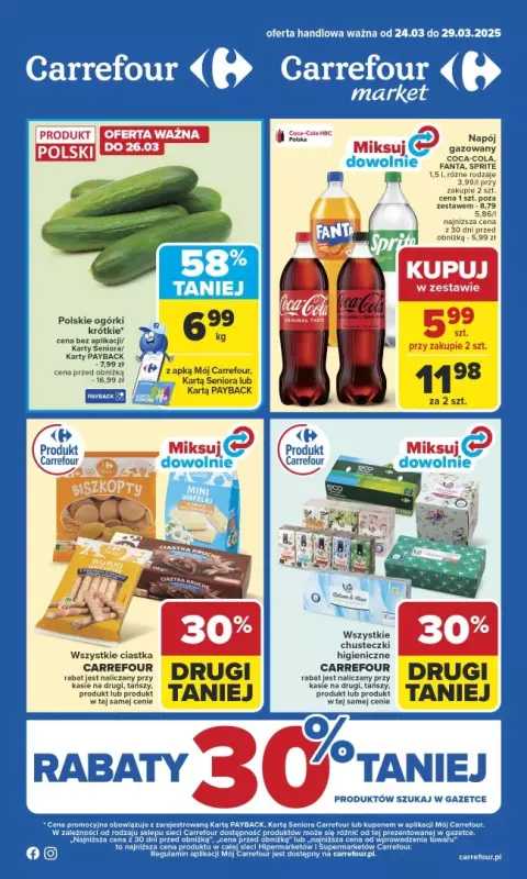 Carrefour Market - gazetka promocyjna Gazetka Carrefour Market od poniedziałku od poniedziałku 24.03 do soboty 29.03