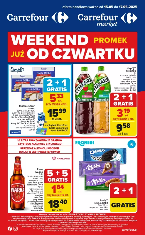 Carrefour Market - gazetka promocyjna Gazetka Weekend promek już od czwartku  