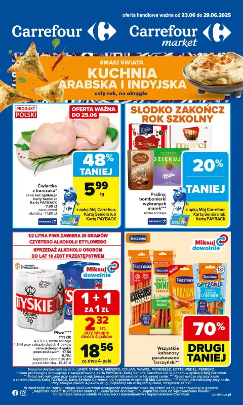 Carrefour Market - gazetka promocyjna Gazetka Carrefour Market od poniedziałku od poniedziałku 23.06 do niedzieli 29.06