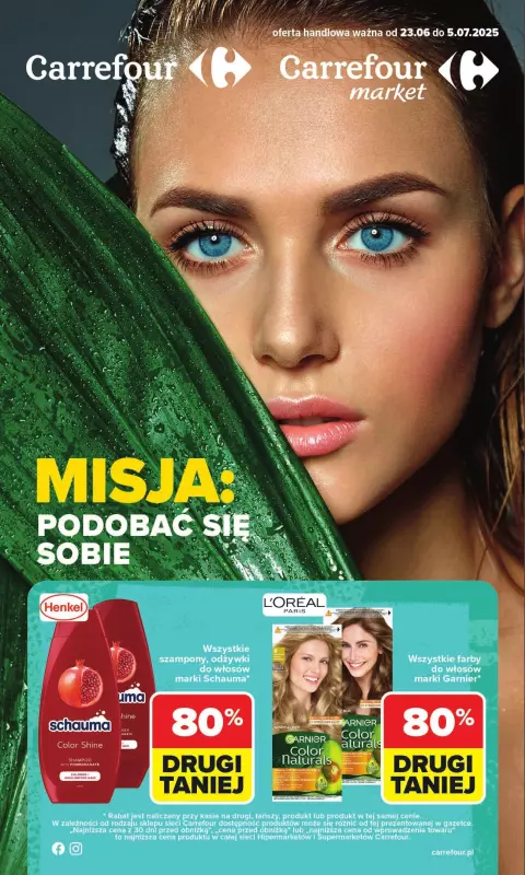 Carrefour Market - gazetka promocyjna Gazetka Podobać się sobie od poniedziałku 23.06 do soboty 05.07
