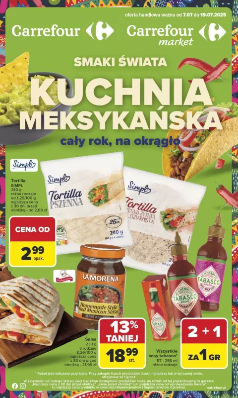 Carrefour Market - gazetka promocyjna Gazetka Kuchnia meksykańska od poniedziałku 07.07 do soboty 19.07