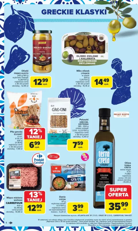 Carrefour Market - gazetka promocyjna Gazetka Kuchnia śródziemnomorska  do soboty 02.08 - strona 4